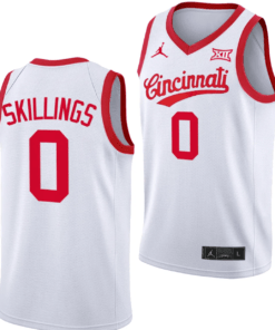 Daniel Skillings Jersey #0 Cincinnati Bearcats 70s Throwback Basketball White