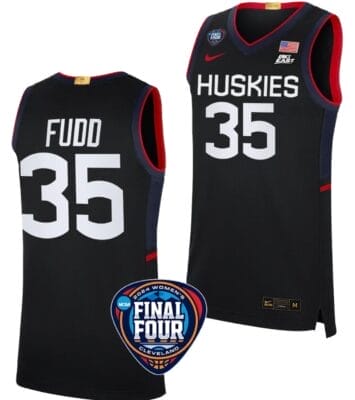 Azzi Fudd Jersey #35 UConn Huskies Basketball 2024 NCAA March Madness Final Four Black