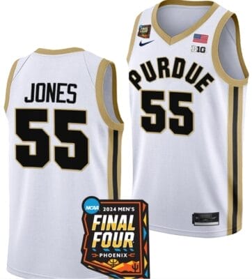 Lance Jones Jersey #55 Purdue Boilermakers 2024 NCAA March Madness Final Four Basketball White 6 Lance Jones Jersey #55 Purdue Boilermakers 2024 NCAA March Madness Final Four Basketball White