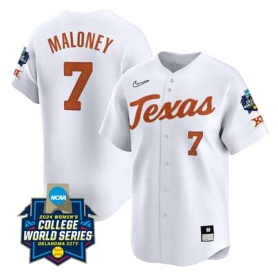 Ashton Maloney Jersey #7 Texas AM Aggies 2024 College World Series Patch Vapor Premier Limited NCAA Baseball Stitched White