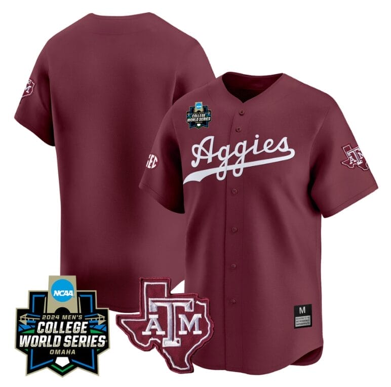Texas AM Aggies Team Jersey 2024 College World Series Vapor Premier Limited NCAA Baseball Stitched Maroon 1 Texas AM Aggies Jersey 2024 College World Series Vapor Premier Limited NCAA Baseball Stitched Maroon