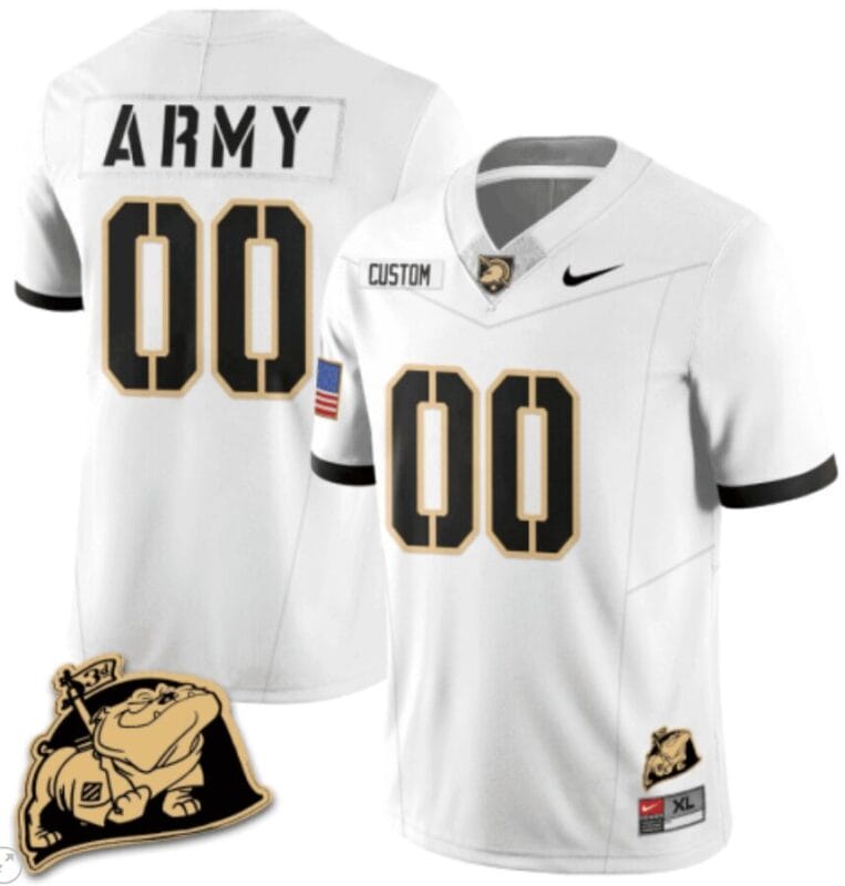 Custom Army Black Knights Jersey Name and Number Rocky The Bulldog Patch Vapor Limited College Football Stitched Black 8 Custom Army Black Knights Jersey Name and Number Rocky The Bulldog Patch Vapor Limited College Football Stitched Black