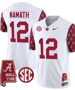 Joe Namath Jersey #12 Alabama Crimson Tide Vapor College Football Limited Stitched Crimson Sleeves