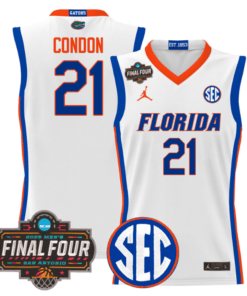 Alternative view of Alex Condon Jersey #21 Florida Gators 2025 Final Four Patch Basketball Stitched