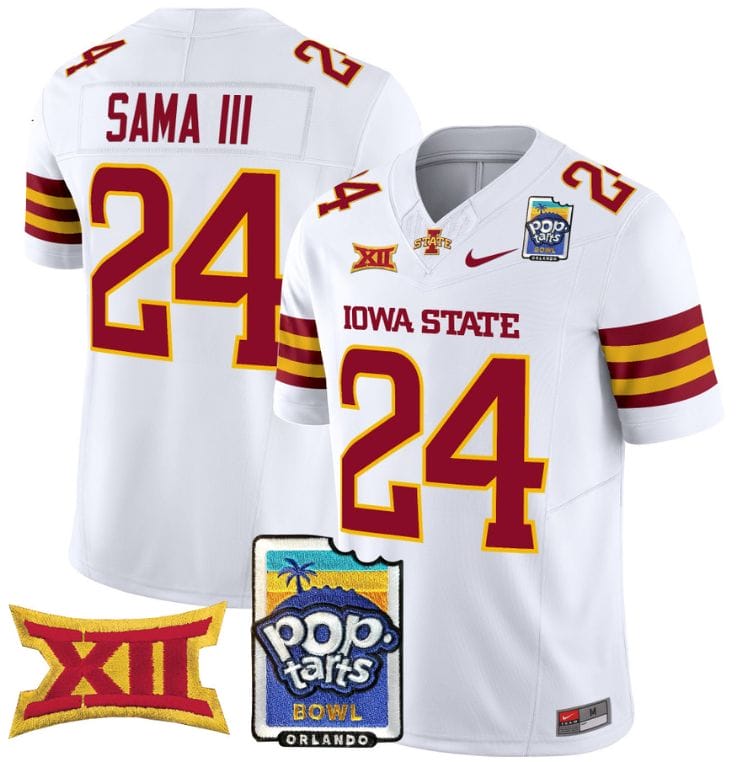 Abu Sama III Jersey #24 Iowa State 2025 PopTarts Bowl Patch Stitched Football 6 Abu Sama III Jersey #24 Iowa State 2025 PopTarts Bowl Patch Stitched Football - Image 6