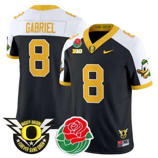 Dillon Gabriel Jersey #8 Oregon Ducks 2025 Rose Bowl Game Patch Vapor Stitched Football 1 Dillon Gabriel Jersey #8 Oregon Ducks 2025 Rose Bowl Game Patch Vapor Stitched Football