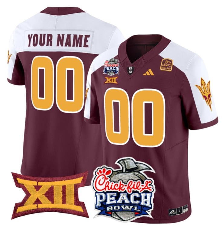 Custom Arizona State Jersey 2025 Peach Bowl Patch Stitched Football 5 Custom Arizona State Jersey 2025 Peach Bowl Patch Stitched Football - Image 5