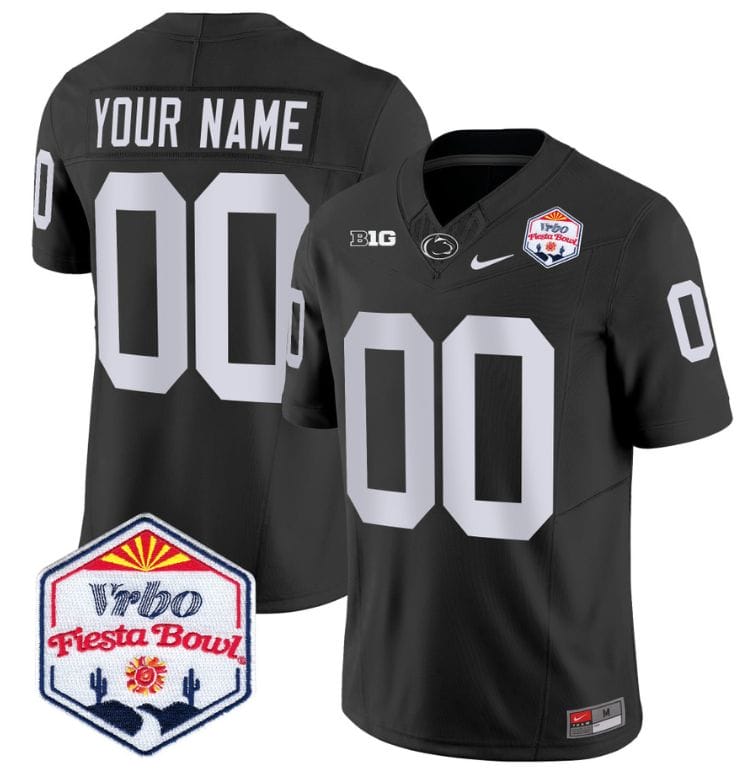 Custom Penn State Jersey 2024 Fiesta Bowl Patch Vapor Black Stitched Football 4 Custom Penn State Jersey 2024 Fiesta Bowl Patch Vapor Black Stitched Football - Image 4