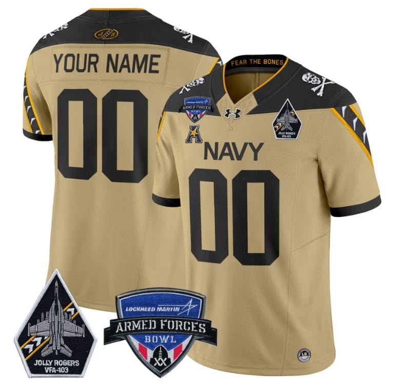 Custom Navy Midshipmen Jersey 2025 Armed Forces Bowl Stitched Football 3 Custom Navy Midshipmen Jersey 2025 Armed Forces Bowl Stitched Football - Image 3