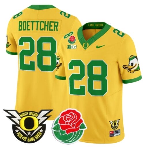 Bryce Boettcher Jersey #28 Oregon Ducks 2025 Rose Bowl Game Patch Vapor Stitched Football 5 Bryce Boettcher Jersey #28 Oregon Ducks 2025 Rose Bowl Game Patch Vapor Stitched Football - Image 5