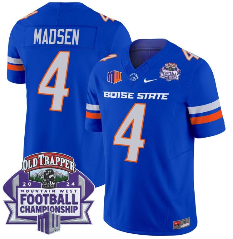 Maddux Madsen Jersey #4 Boise State Broncos 2024 Championship Vapor Stitched Football 3 Maddux Madsen Jersey #4 Boise State Broncos 2024 Championship Vapor Stitched Football - Image 3