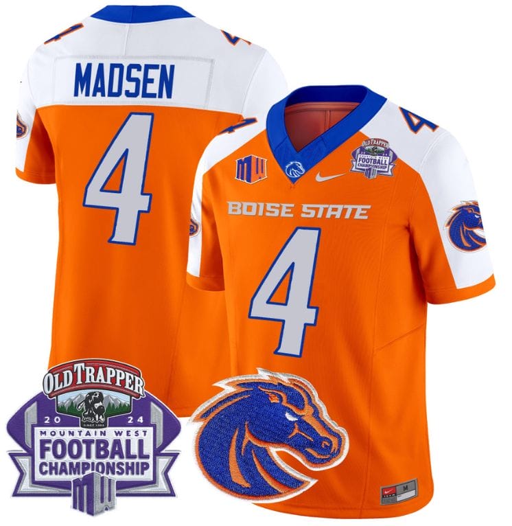 Maddux Madsen Jersey #4 Boise State Broncos 2024 Championship Vapor Stitched Football 6 Maddux Madsen Jersey #4 Boise State Broncos 2024 Championship Vapor Stitched Football - Image 6