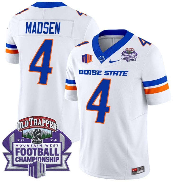 Maddux Madsen Jersey #4 Boise State Broncos 2024 Championship Vapor Stitched Football 2 Maddux Madsen Jersey #4 Boise State Broncos 2024 Championship Vapor Stitched Football - Image 2