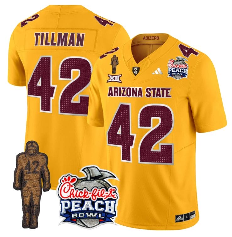 Pat Tillman Jersey #42 Arizona State Peach Bowl Patch Stitched Football 4 Pat Tillman Jersey #42 Arizona State Peach Bowl Patch Stitched Football - Image 4