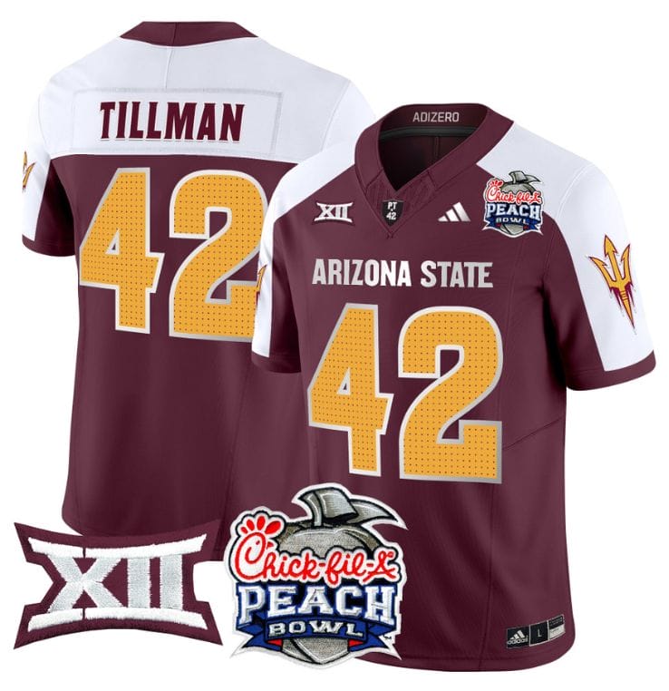 Pat Tillman Jersey #42 Arizona State Sun Devils 2025 Peach Bowl Stitched Football 3 Pat Tillman Jersey #42 Arizona State Sun Devils 2025 Peach Bowl Stitched Football - Image 3