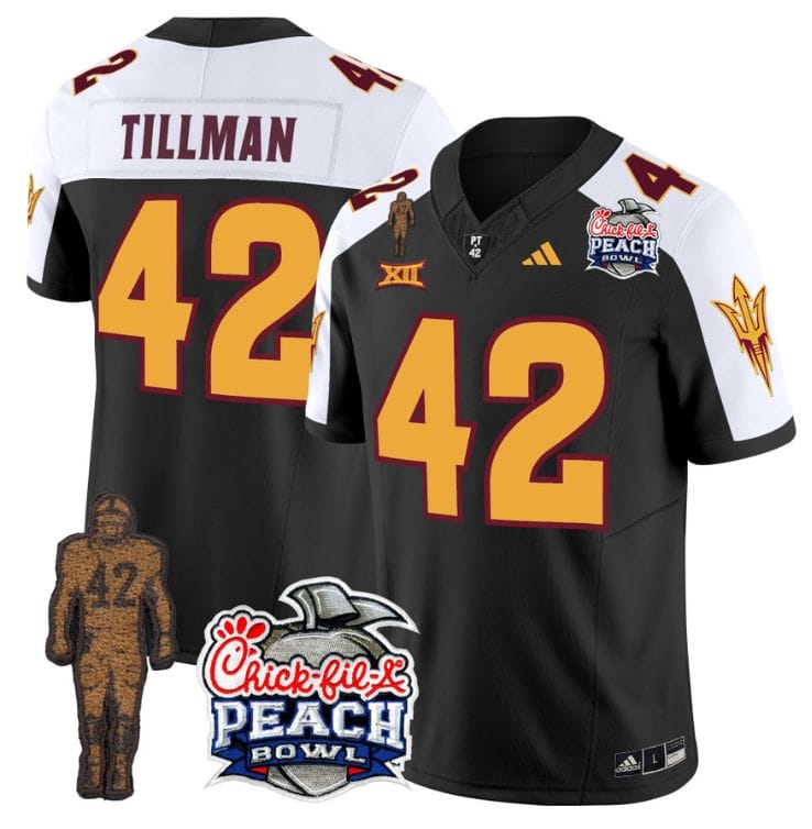 Pat Tillman Jersey #42 Arizona State Peach Bowl Patch Stitched Football 11 Pat Tillman Jersey #42 Arizona State Peach Bowl Patch Stitched Football - Image 11