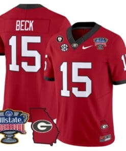 Alternative view of Carson Beck Jersey #15 Georgia Bulldogs 2025 Sugar Bowl Patch Vapor Limited Stitched Football