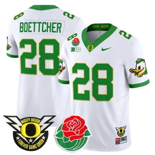 Bryce Boettcher Jersey #28 Oregon Ducks 2025 Rose Bowl Game Patch Vapor Stitched Football 2 Bryce Boettcher Jersey #28 Oregon Ducks 2025 Rose Bowl Game Patch Vapor Stitched Football - Image 2