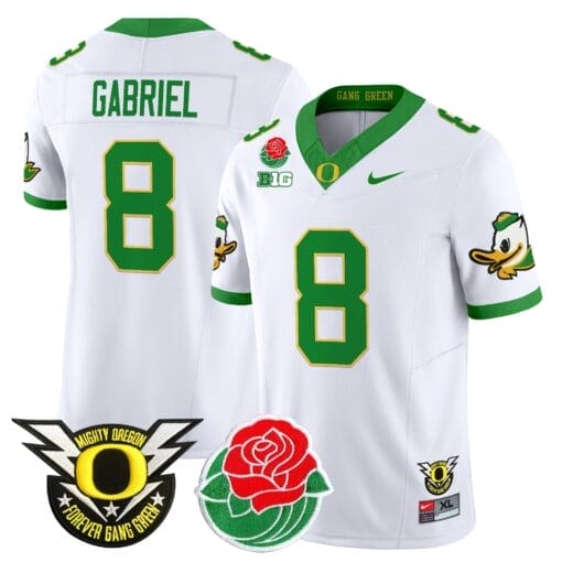 Dillon Gabriel Jersey #8 Oregon Ducks 2025 Rose Bowl Game Patch Vapor Stitched Football 2 Dillon Gabriel Jersey #8 Oregon Ducks 2025 Rose Bowl Game Patch Vapor Stitched Football - Image 2