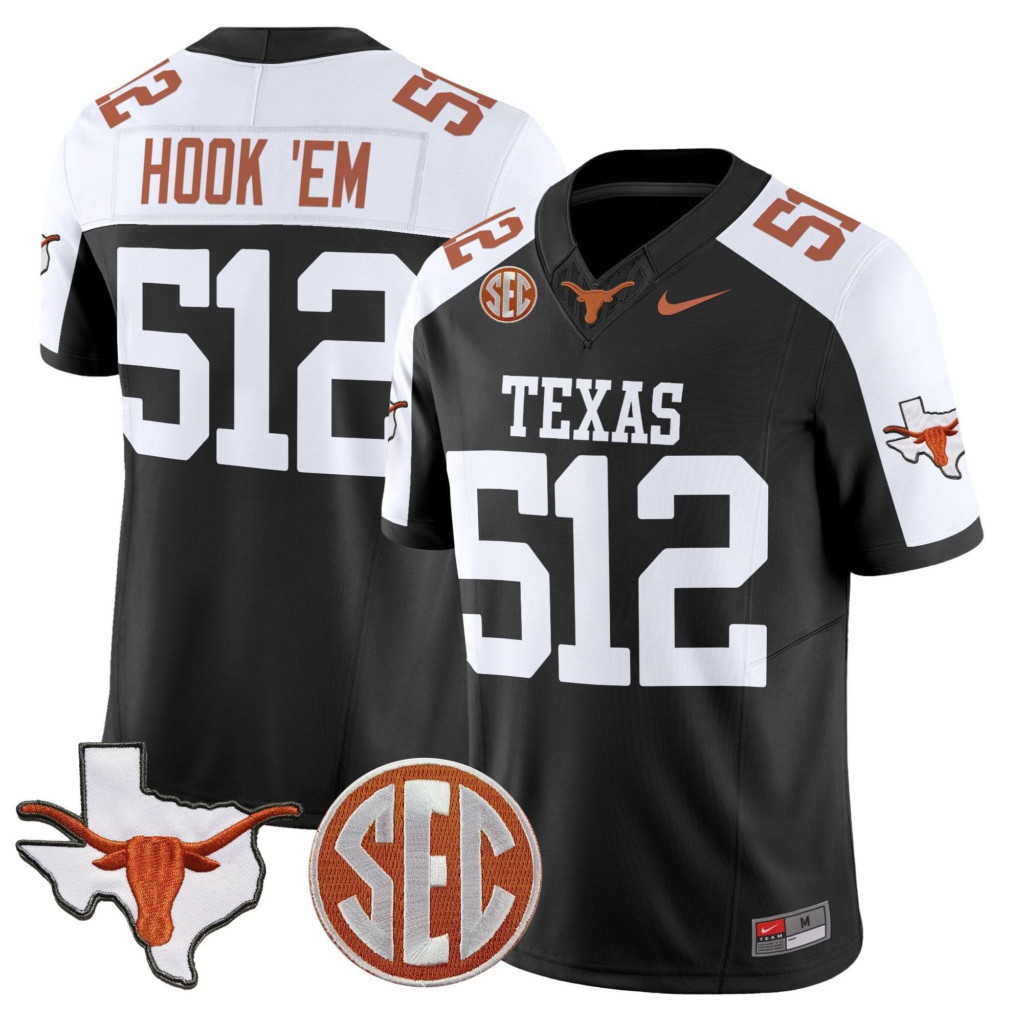 Texas Longhorns 2025 State Map & SEC Patch Vapor Limited Jersey - All Stitched 8 Texas Longhorns 2025 State Map & SEC Patch Vapor Limited Jersey - All Stitched - Image 8