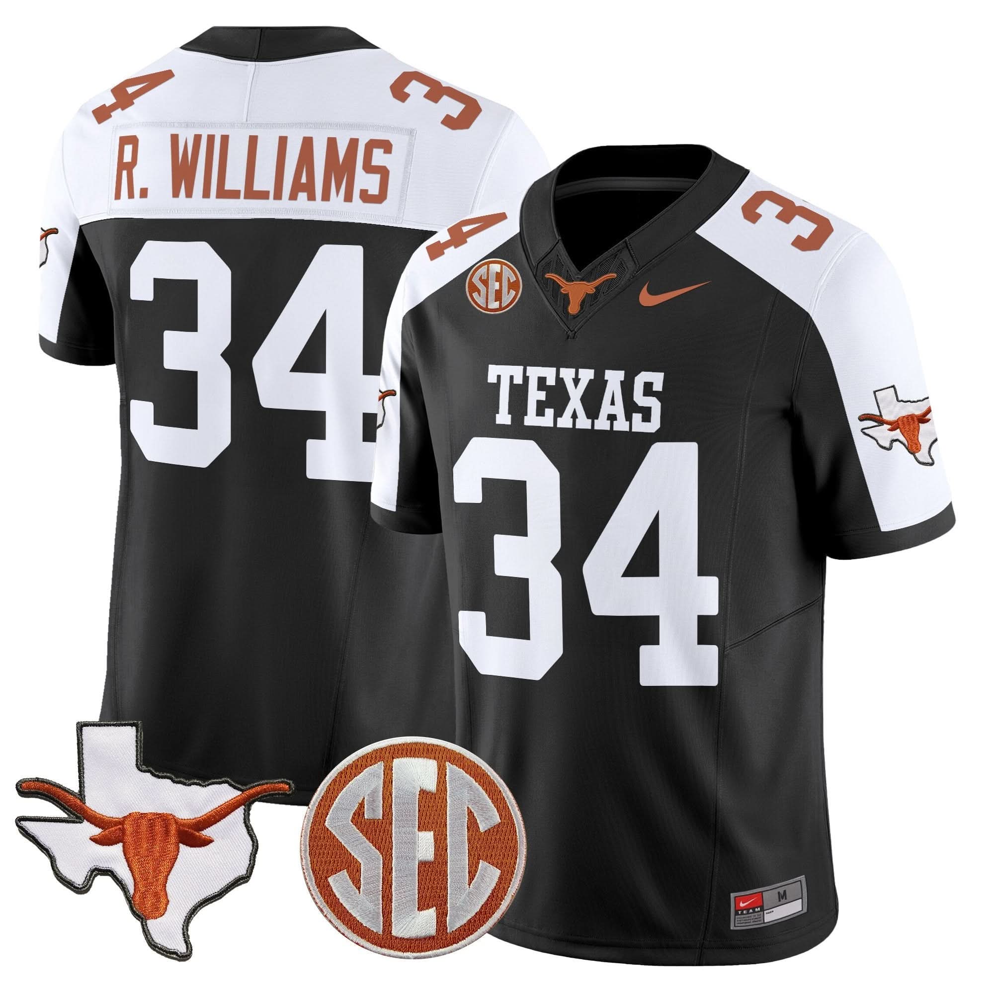 Texas Longhorns 2025 State Map & SEC Patch Vapor Limited Jersey - All Stitched 27 Texas Longhorns 2025 State Map & SEC Patch Vapor Limited Jersey - All Stitched - Image 27