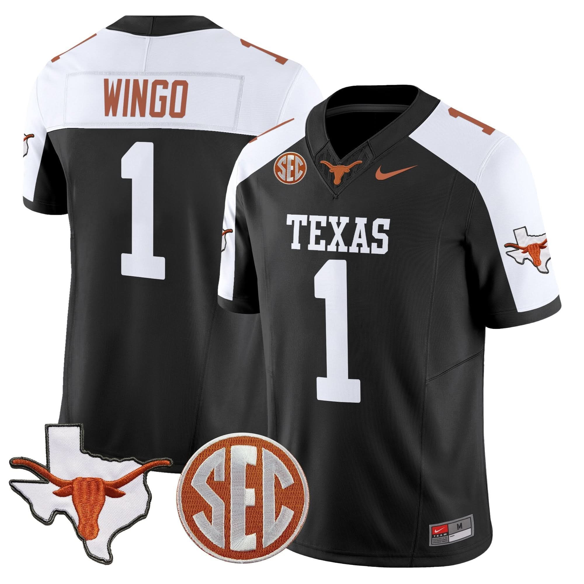 Texas Longhorns 2025 State Map & SEC Patch Vapor Limited Jersey - All Stitched 24 Texas Longhorns 2025 State Map & SEC Patch Vapor Limited Jersey - All Stitched - Image 24