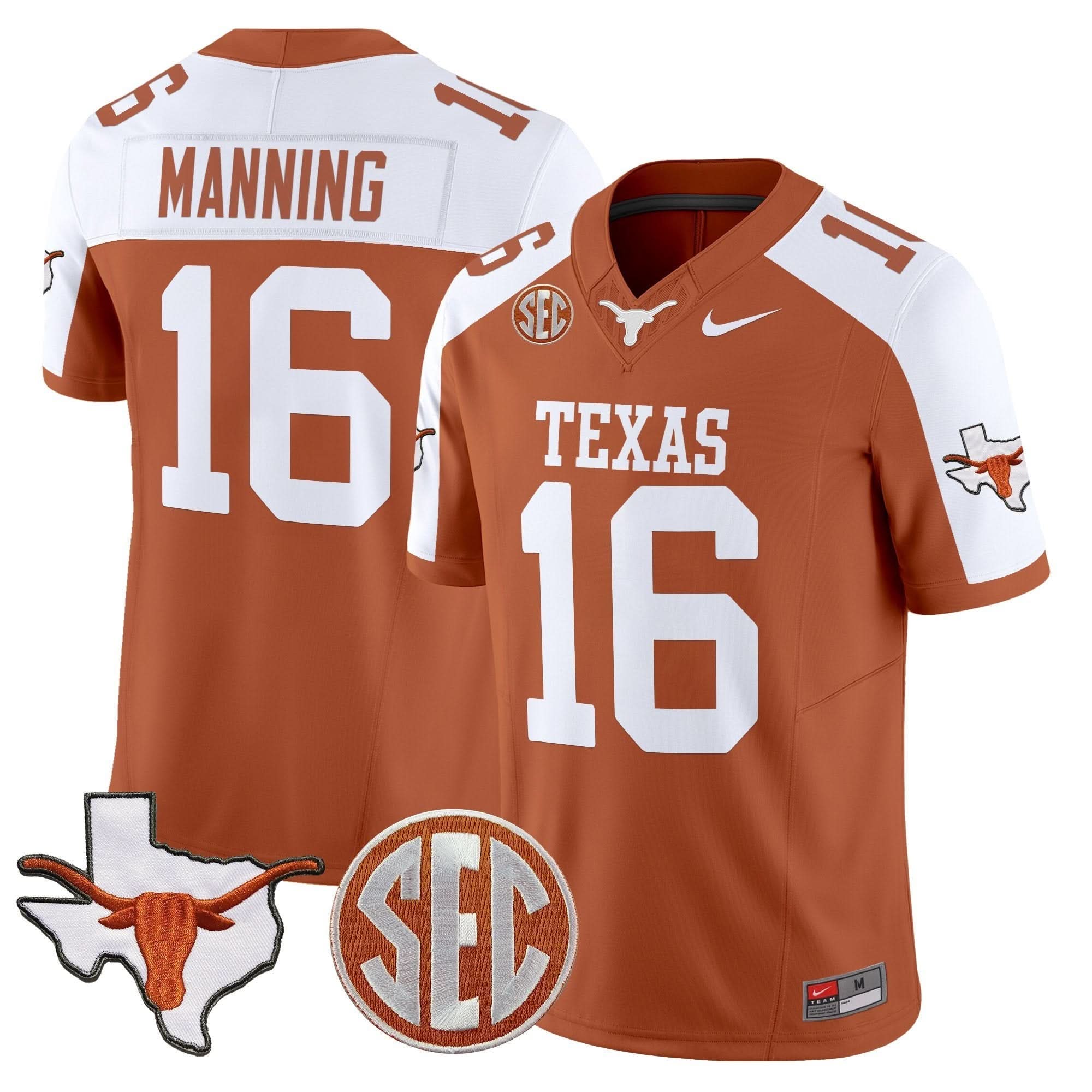 Texas Longhorns 2025 State Map & SEC Patch Vapor Limited Jersey - All Stitched 4 Texas Longhorns 2025 State Map & SEC Patch Vapor Limited Jersey - All Stitched - Image 4