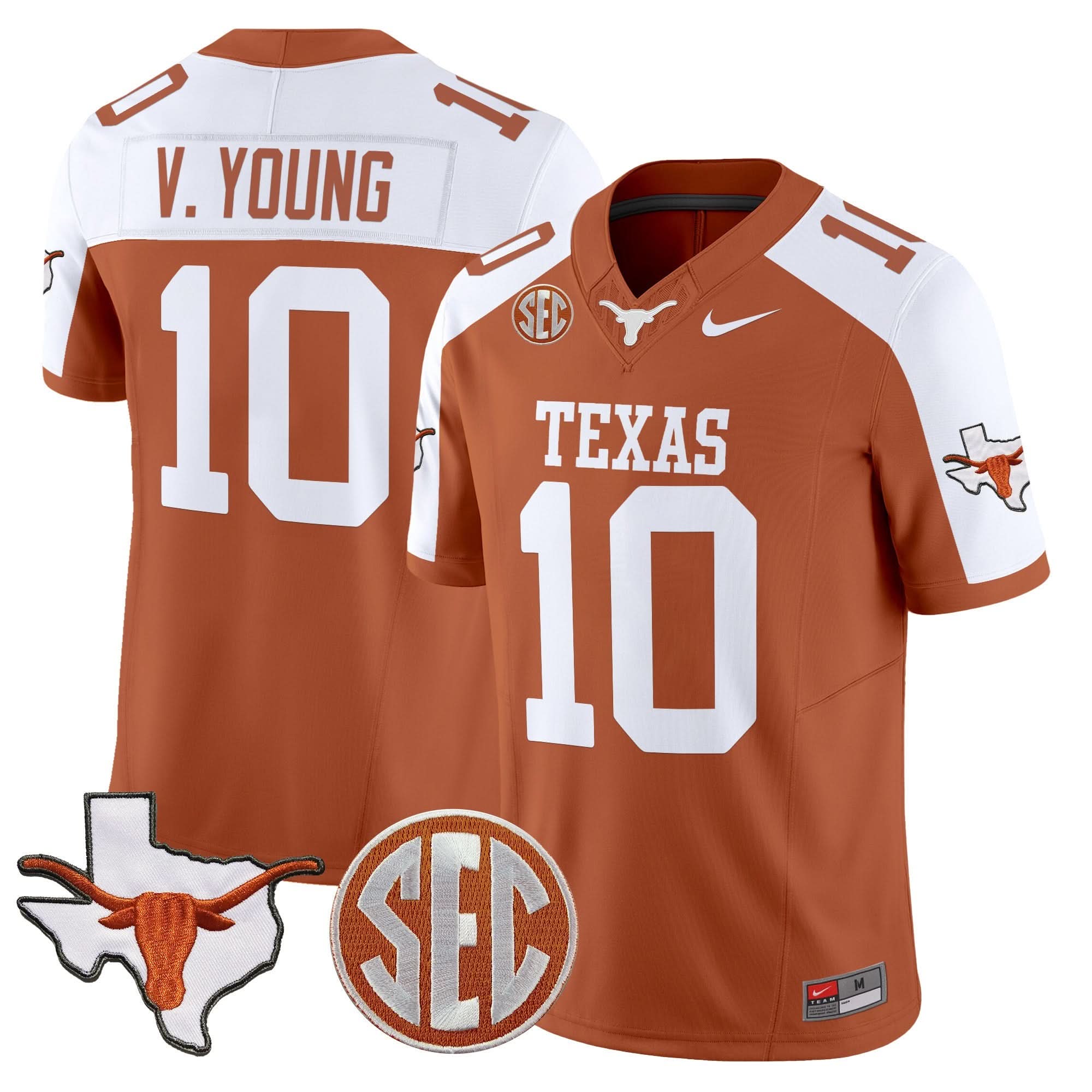 Texas Longhorns 2025 State Map & SEC Patch Vapor Limited Jersey - All Stitched 32 Texas Longhorns 2025 State Map & SEC Patch Vapor Limited Jersey - All Stitched - Image 32