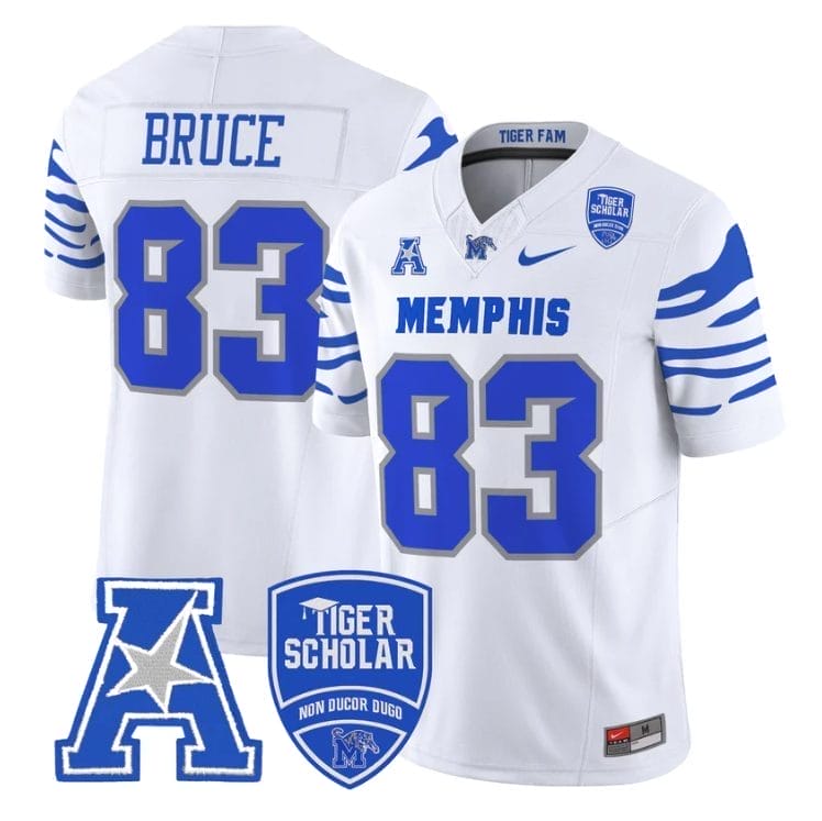 Isaac Bruce Jersey #83 Memphis Tigers 2025 Vapor Limited Stitched White 1 Isaac Bruce Jersey #83 Memphis Tigers 2025 Vapor Limited Stitched White