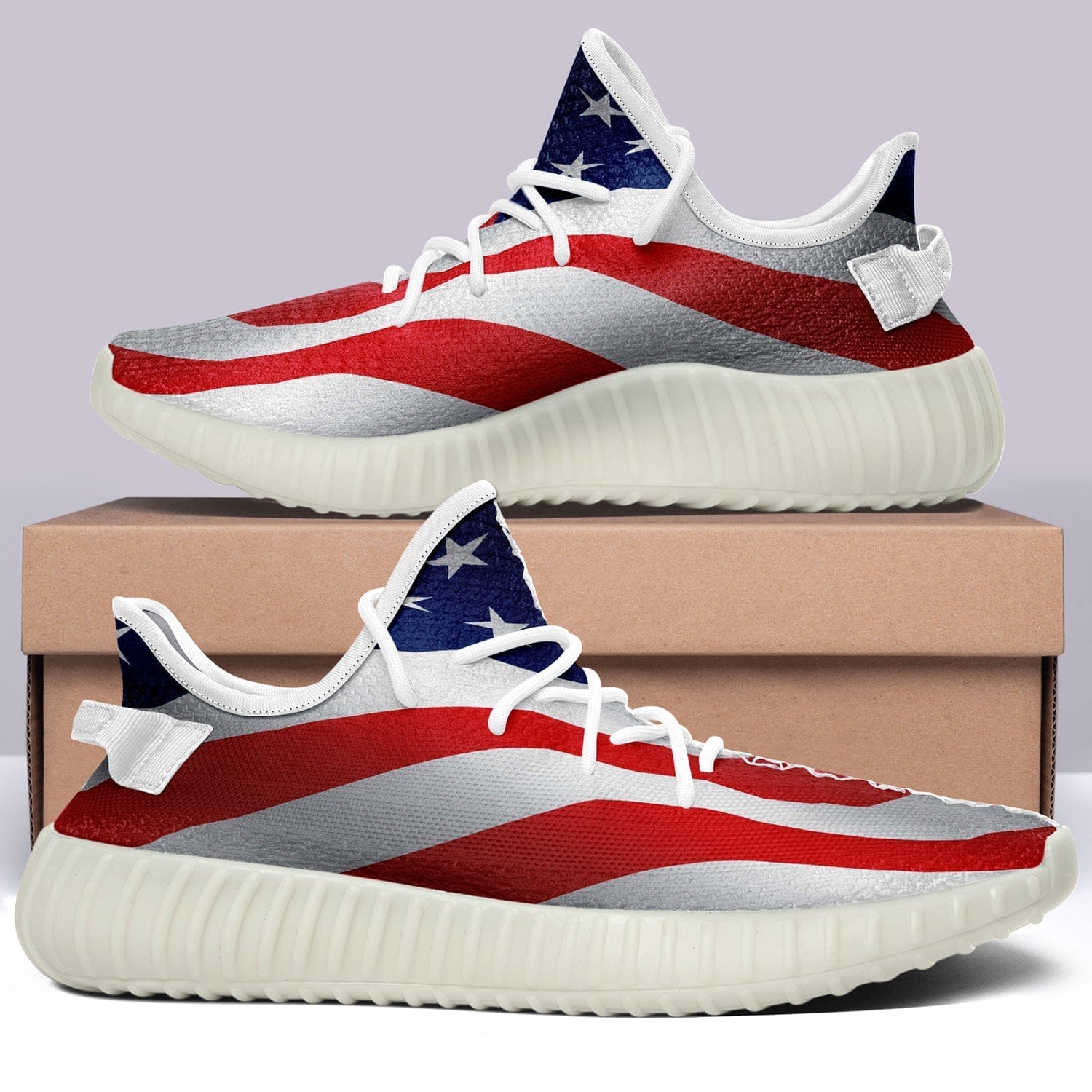 USA Flag V42 350v Yeezy Sneakers For Men Women Fans 4 USA Flag V42 350v Yeezy Sneakers For Men Women Fans - Image 4