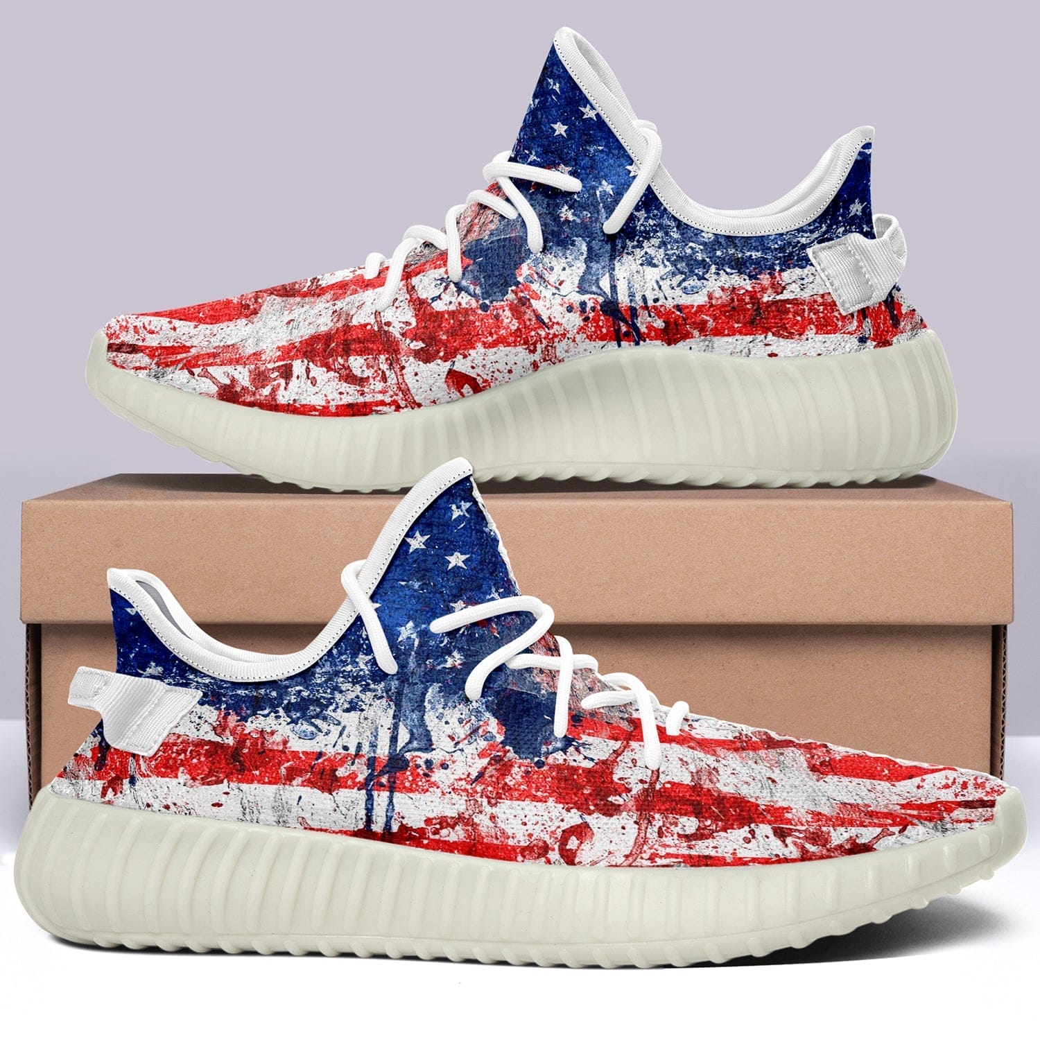 USA Flag V42 350v Yeezy Sneakers For Men Women Fans 5 USA Flag V42 350v Yeezy Sneakers For Men Women Fans - Image 5